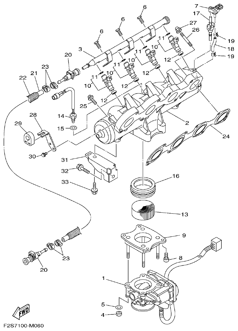Yamaha FA1800A-M INTAKE 1 parts diagram